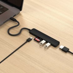 Satechi Satechi ST-P6SK USB-C hub 10000 Mbit/s, aluminij, črna