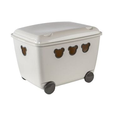 slomart Posoda za igrače BranQ Teddy, 55L, bela