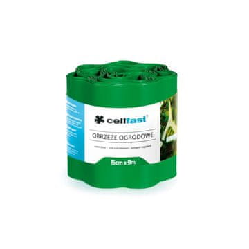 slomart Vrtna obroba Cellfast valovita 15 cm x 9 m, zelena