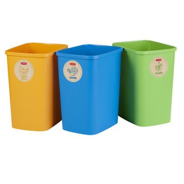 slomart Set 3 košar za ločevanje odpadkov CURVER Eco Friendly 3x25L