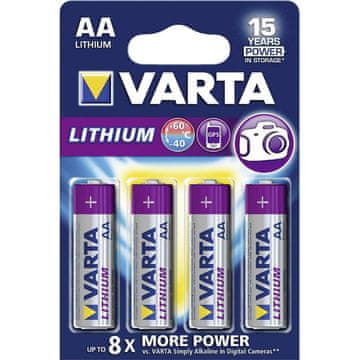slomart Varta Litijeva Baterija AA LR6 L91 1,5V (4 kosi)