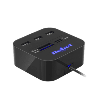 slomart USB 2.0 Hub s 3 vrati in čitalnikom kartic Rebel