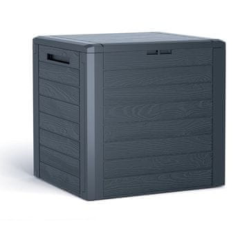 slomart Prosperplast Woodebox MBWL140 Vrtna shranjevalna skrinja, 140L, antracit