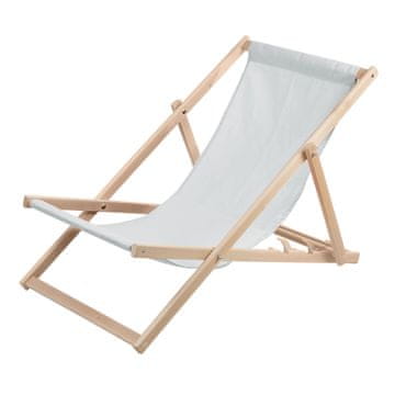 slomart WOODOK ležalnik za plažo, lesen, svetlo siv