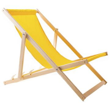 slomart WOODOK ležalnik za plažo, lesen, rumen