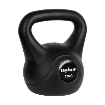slomart Kettlebell 12 kg REBEL ACTIVE, bitumen