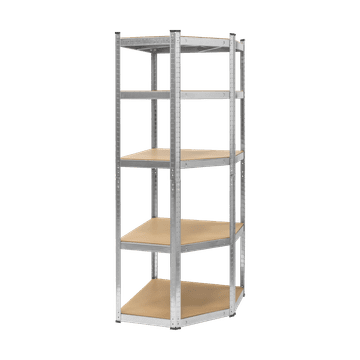 slomart Rebel RB-1254 kotni kovinski regal, 180x40x70 cm, 5 polic, srebrn