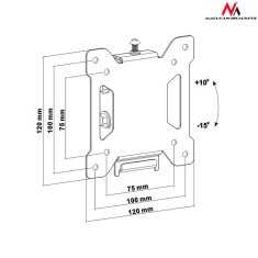 slomart Stenski nosilec TV Maclean MC-596, VESA 100x100, 13-27", 20kg, črn