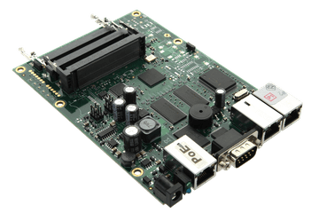 slomart LP RB433 mrežna plošča, 300MHz CPU, 64MB RAM, 3x LAN, 3x mPCI