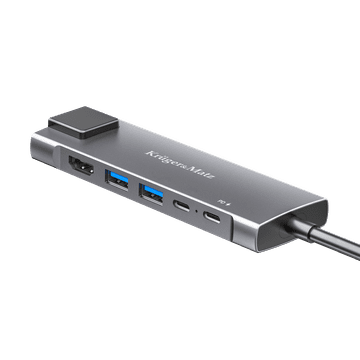 slomart Adapter USB-C na HDMI/2x USB 3.0/2x USB-C/RJ45, aluminijast