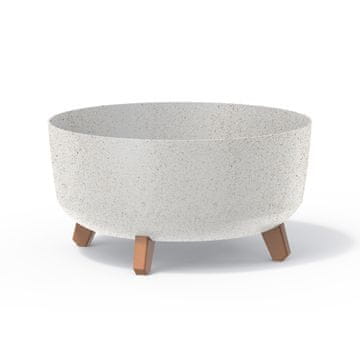slomart Cvetlični lonec Gracia Low Eco Wood DGRL400LW, bela eko