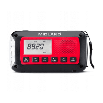 slomart Midland ER100 radijska postaja za nujne primere, rdeča/črna