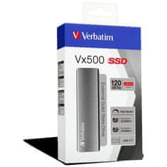 Verbatim VERBATIM VX500 120GB USB-C 3.2 ZUNANJI SSD ZA RAČUNALNIKE IN PRENOSNIKE