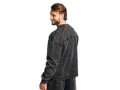 GymBeam Moški rebrasti pulover Aura Washed črn