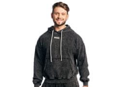 GymBeam Moški kapucar Aura Washed črn
