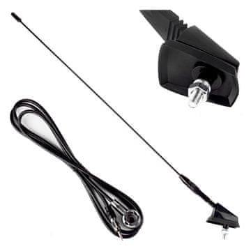slomart AMiO Antena avtomobilska AM/FM 41 cm z adapterjem 5 mm