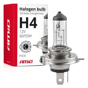 slomart Avtomobilska halogen žarnica AMiO H4 12V 60/55W UV filter (E8)