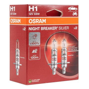slomart Osram H1 Night Breaker Silver +100% avtomobilska žarnica (2 kosa)