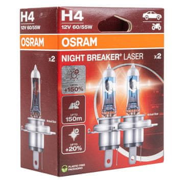slomart Osram H4 Night Breaker Laser +150% avtomobilska žarnica (2 kosa)