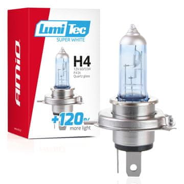 slomart AMiO H4 12V 60/55W LumiTec Super White +120% žarnica
