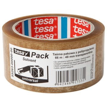 slomart Tesa Pakirni trak, solvent, 66m:48mm, prozoren