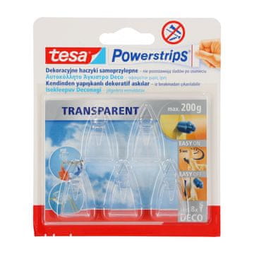 slomart Tesa Powerstrips Deco kljukice, 5 kos., prozore