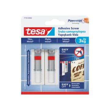 slomart Tesa nastavljiv samolepilni vijak za ploščice, 2 kosa, do 3 kg