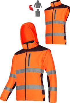 slomart Lahti Pro Softshell jakna z odsevnimi trakovi, snemljivi rokavi, velikost L, oranžna