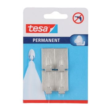 slomart Tesa trajni kovinski kavlji, pravokotni, S, 4 kosi