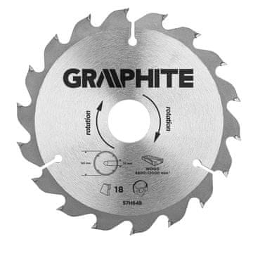 slomart GRAPHITE Krožna žaga, VDI, 165 x 30 mm, 18 zob