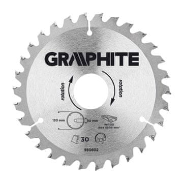 slomart GRAPHITE Krožna žaga list, 130 x 30 mm, 30 zob, za les