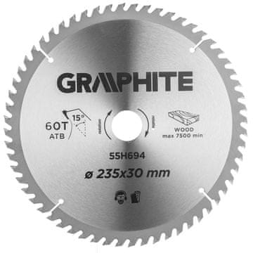 slomart GRAPHITE Krožna žaga list, 235 x 30 mm, 60 zob