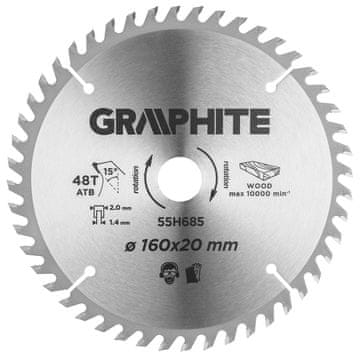 slomart GRAPHITE Krožna žaga list, 160 x 20 mm, 48 zob