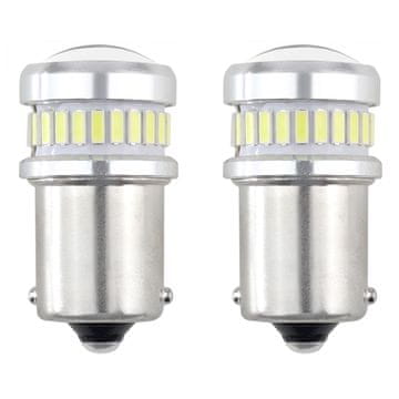 slomart LED žarnici AMiO CANBUS BA15S P21W 24+6SMD, bela, 12-24V