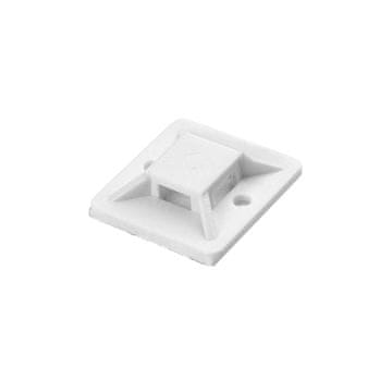 slomart Orno samolepilni nosilec za kabelske vezice, 20x20 mm, bel, 50 kosov