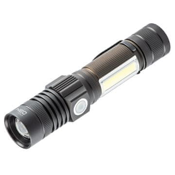 slomart NEO TOOLS Akumulatorska svetilka USB 800 lm, 2v1 CREE T6 LED