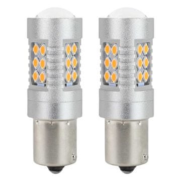 slomart AMiO LED žarnici CANBUS PY21W, oranžna Amber, 12V/24V