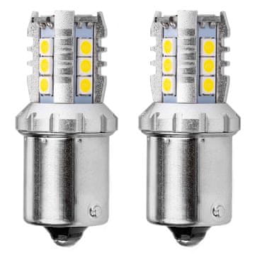 slomart AMiO LED žarnici Canbus BA15S P21W bela 12V/24V, 16xSMD 3030