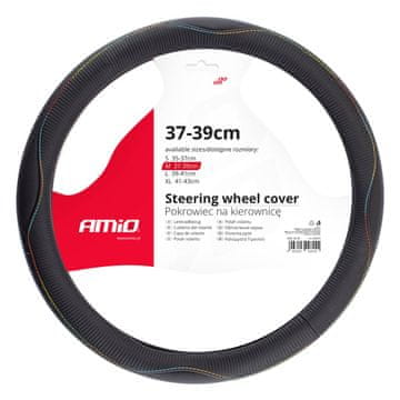 slomart AMiO Prevleka za volan, vel. M (37-39 cm) - črni šivi