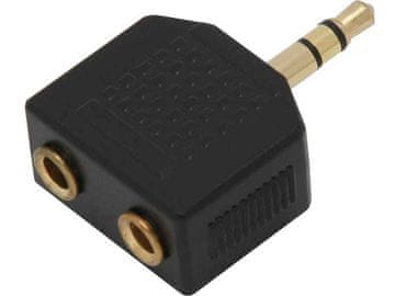 slomart Blow 9974# razdelilnik zvoka jack 3,5mm, 1 moški na 2 ženski, zlati