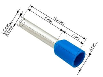 slomart Blow 43-076# Izolirani konektor tulejka 2,5/8 mm, moder, 100 kosov