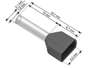 slomart Blow 43-084# Izolirani konektor tulejka 2x0,75/10 mm, siv, 100 kosov