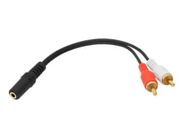 slomart Blow 3422# Razdelilec zvoka 3,5mm Jack na 2x RCA