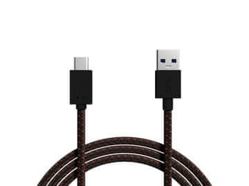 slomart Blow USB 3.0 A na USB-C kabel v pletenici, 1m, črn