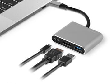 slomart Adapter TRACER A-1 USB-C v HDMI 4K, USB 3.0, PD 100W