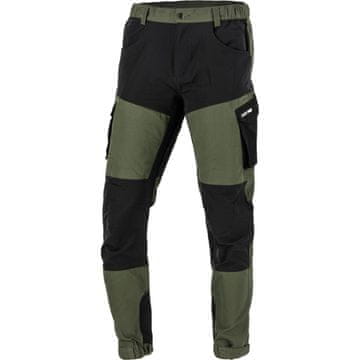 slomart Lahti Pro delovne hlače z raztegljivimi elementi, zeleno-črne, velikost 2XL, CE