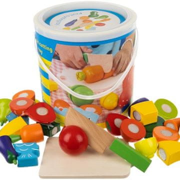 slomart KRUZZEL lesena zelenjava za rezanje v vedru