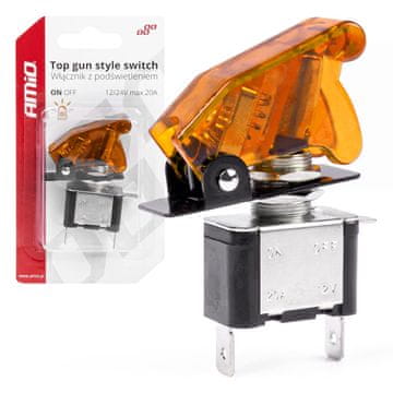 slomart PREKLOPNIK AMiO TOP GUN Z ORANŽNIM PODSVIETLJENJEM (12/24V)