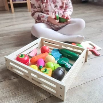 slomart Leseni komplet otroška hrana za rezanje, 34 kos.
