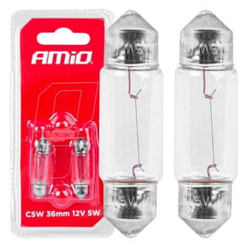 slomart Halogenska cevna žarnica AMiO C5W 36mm 12V (2 kos.)